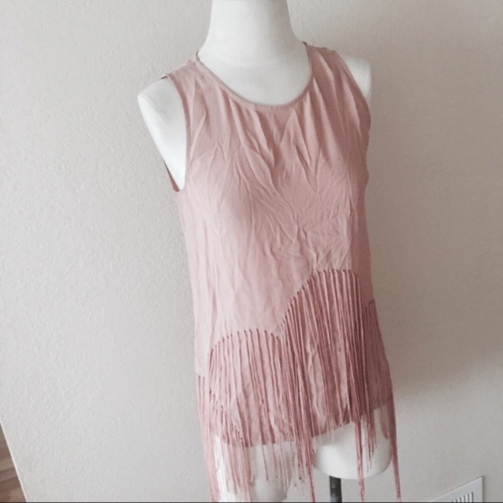 Pink Fringe Top